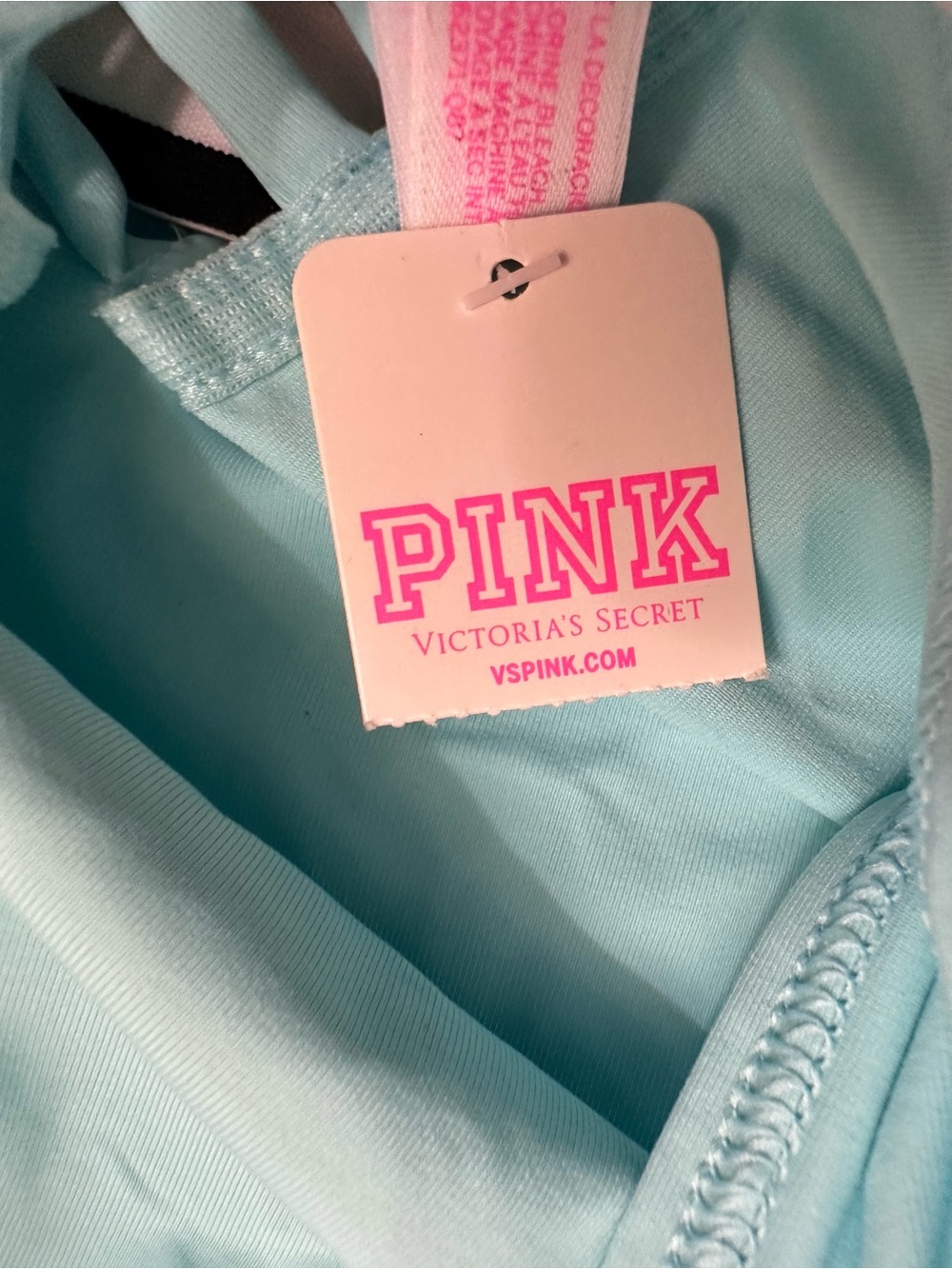 PINK Victoria's Secret Aqua Sports Bralette with Striped Elastic Band - Picture 6 of 7